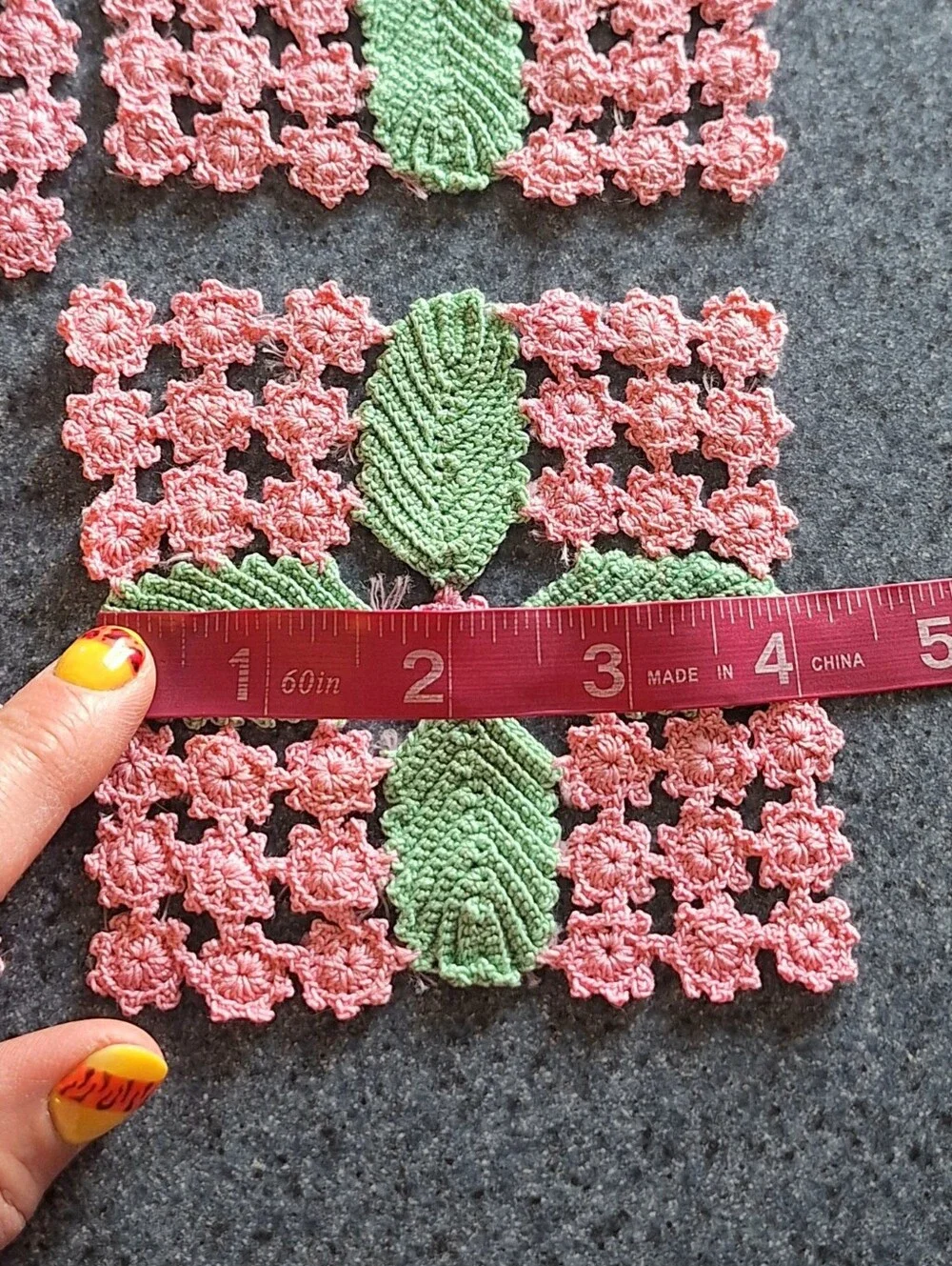 Handmade Crochet Floral & Leaf Coaster Set of 4